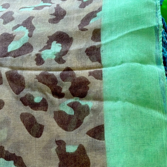 Women’s Mint and Leopard Print Scarf/ Wrap - Picture 7 of 7